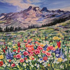 Картина с маслени бои - Прегръдката на планината